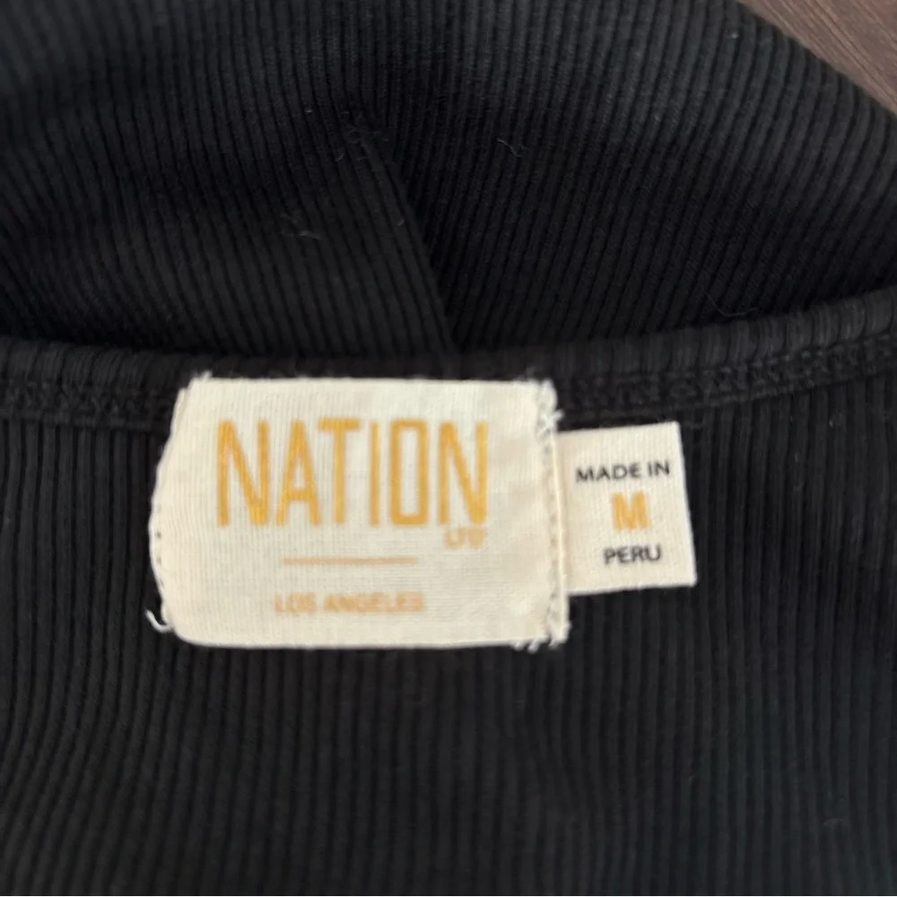 NWOT Nation Ltd Sadelle Black Stretch Cotton Midi Dress Size M